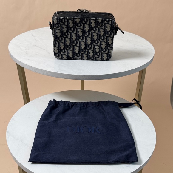 Dior Navy Monogram Crossbody Bag - Picture 1 of 9